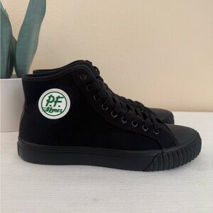 New P.F. Flyers Black Canvas High-Top Casual Unisex Sneakers W10 M8.5